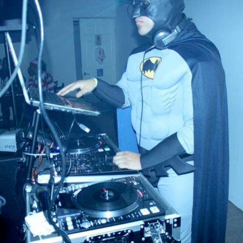 DJing in my Batman costume for Holloween 2011!