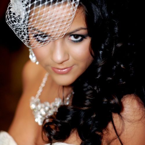 bridal hair and make up close up