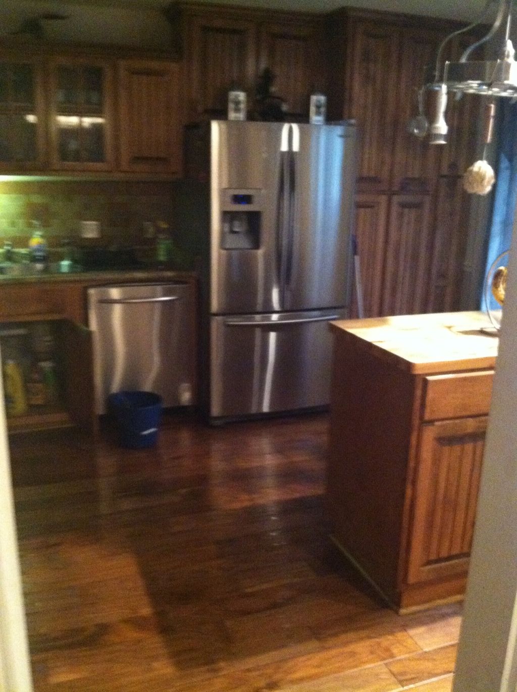 I clean stainless steel, wood cabinets, clean and 
