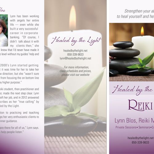 3-panel brochure for Reiki practitioner
