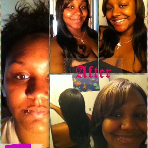 Full head sew in weave with invisible part