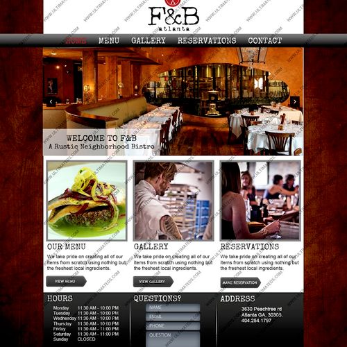 Mock up of a restaurant site