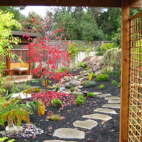 Japanese garden transition entry into meditation t