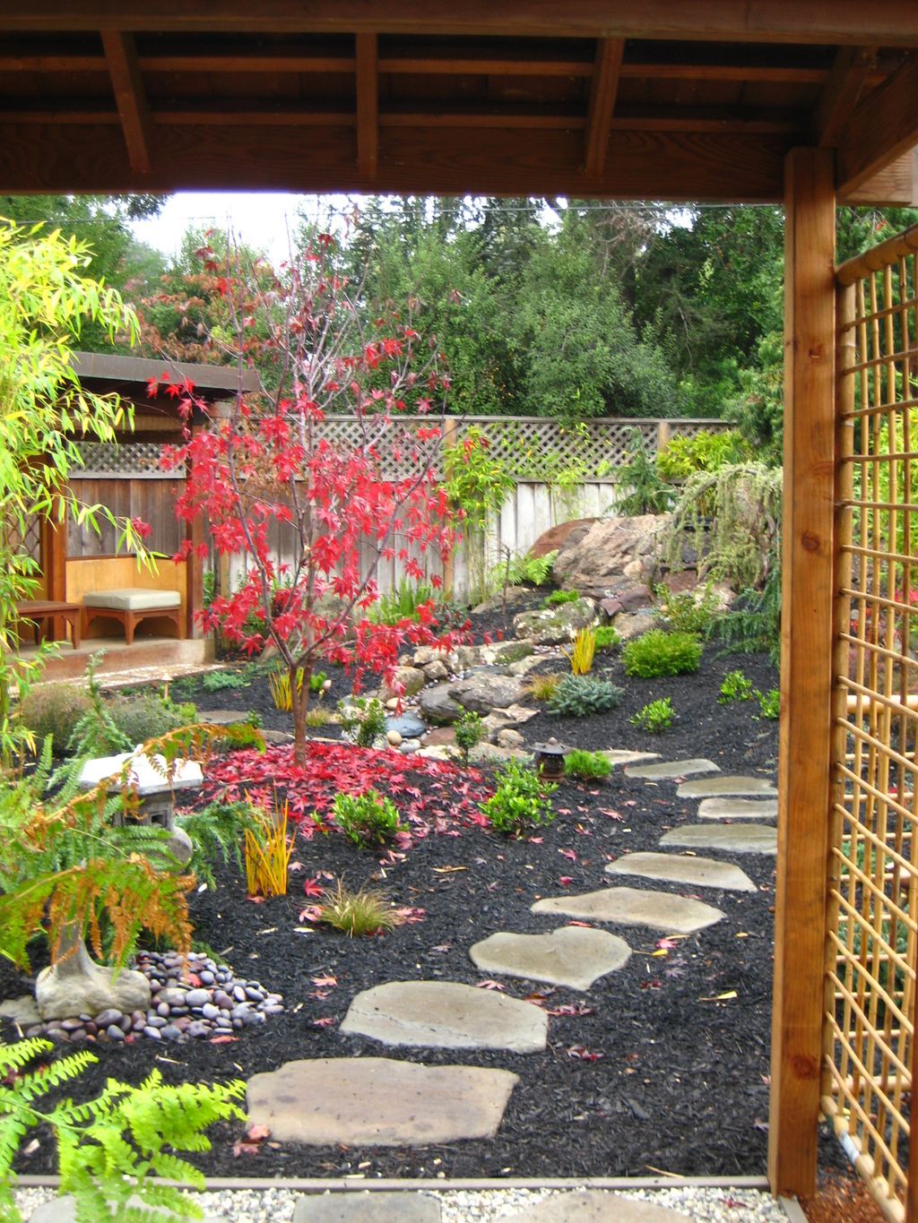 Japanese garden transition entry into meditation t