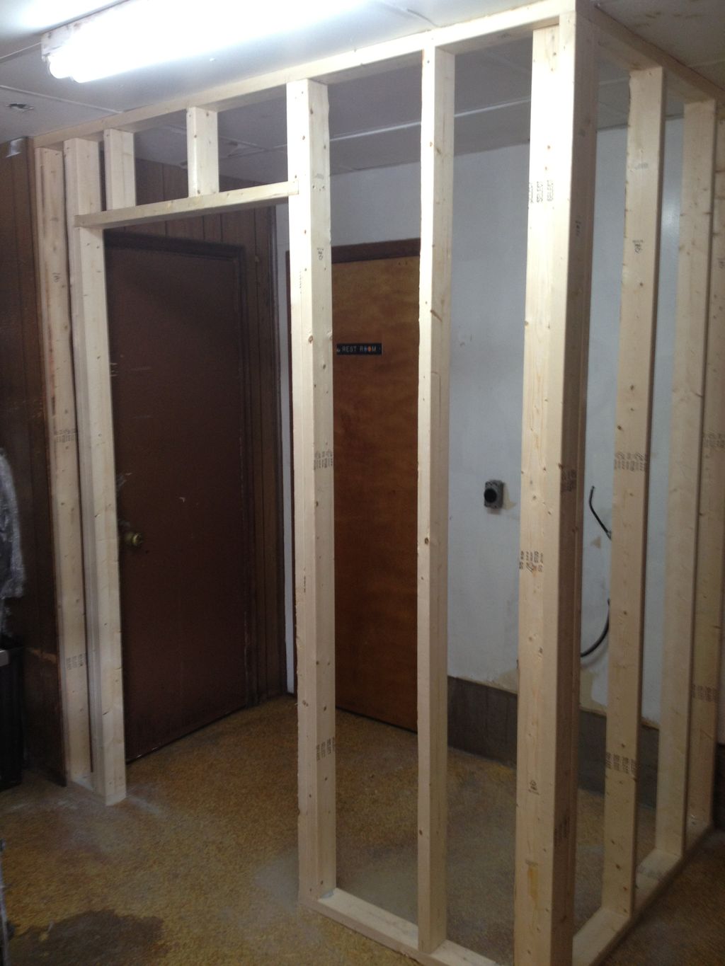 Wall framing on a light commercial job