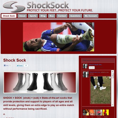 Shock Sock Store Website with Rotating Images Feat