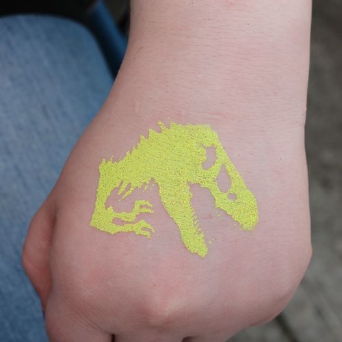 Glitter tattoo, this one is UV reactive!  Have gli