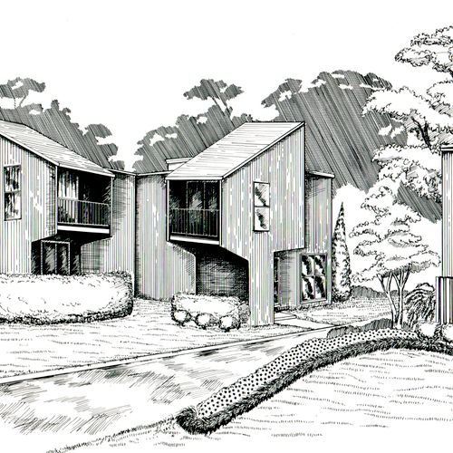 This is a line drawing I did of an apartment compl