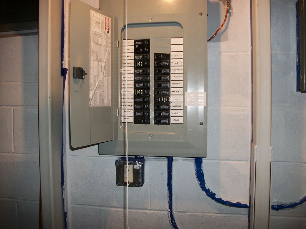 new electrical 100 amp panel in basement