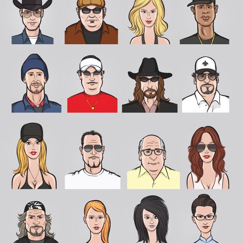 Vector characters illustrations for AirPoker mobil