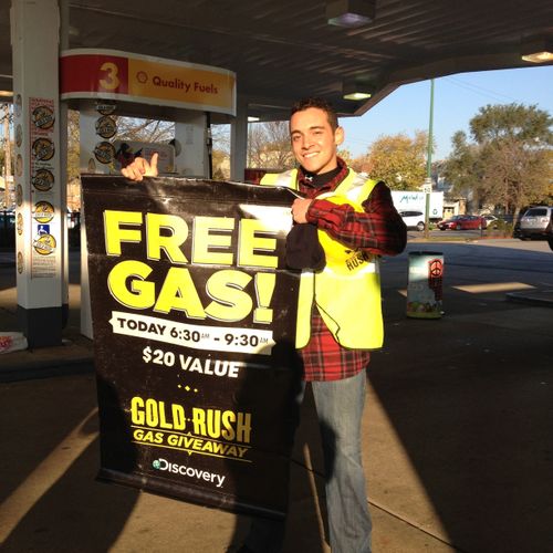 Free Gas! giveaway for Discovery Channel in Chicag