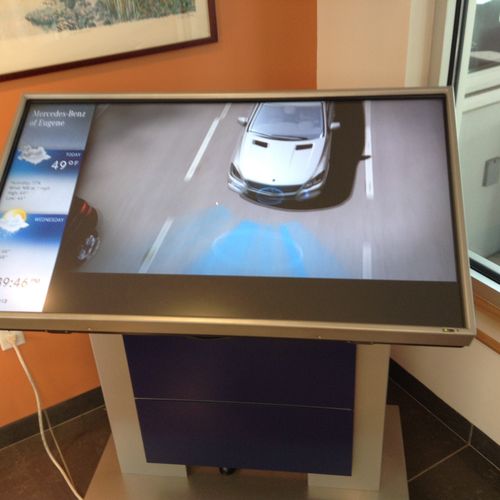 One of 20 interactive Kiosks installed at Mercedes