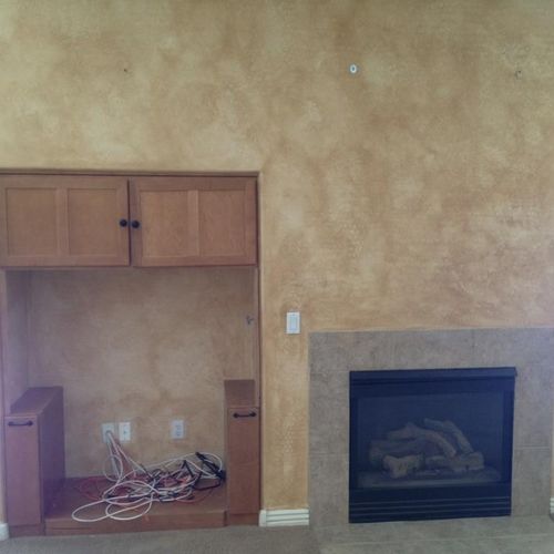 This is a fireplace and cabinets I removed and mad