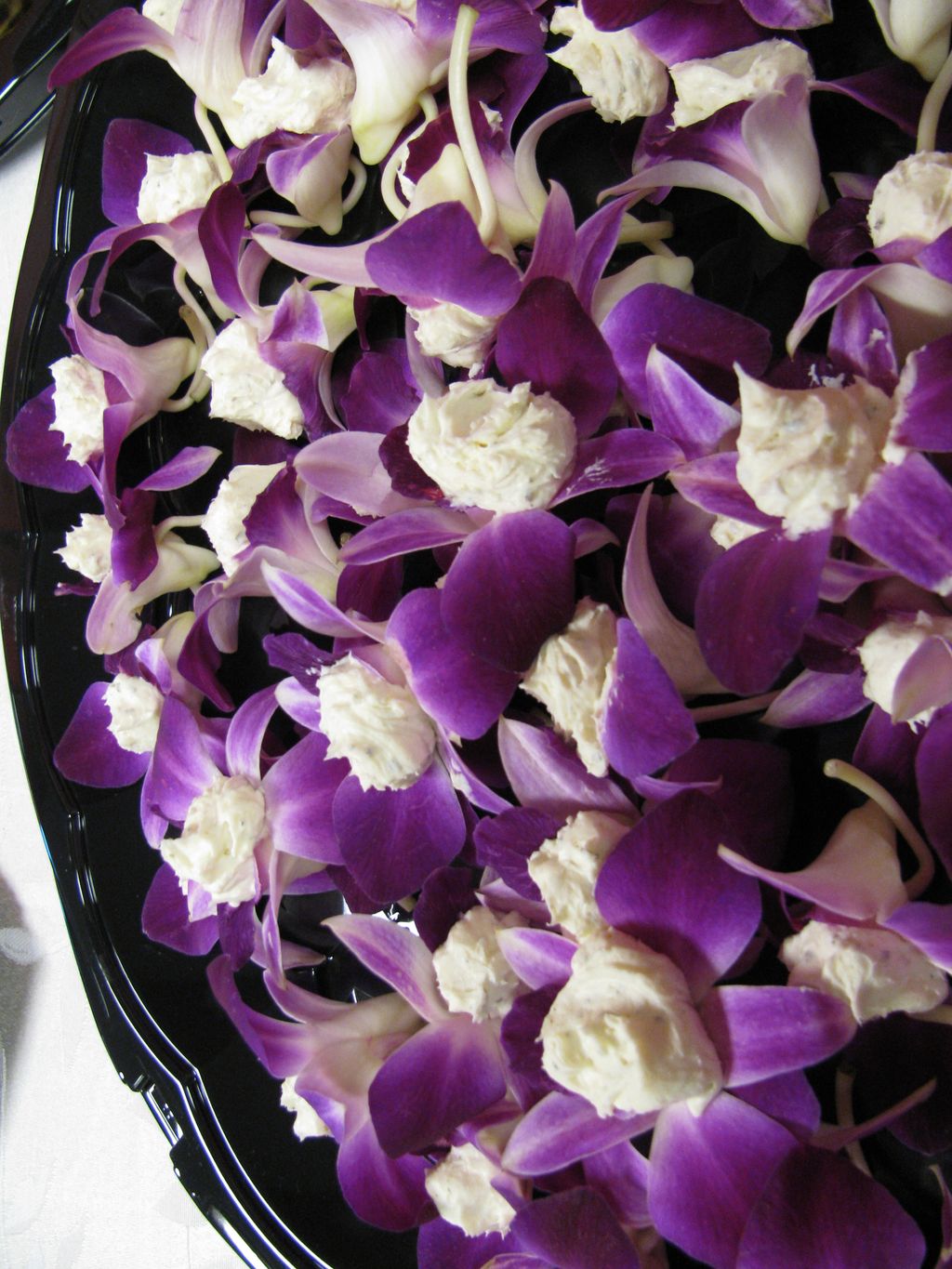 Edible Orchids with our 3 cheese filling