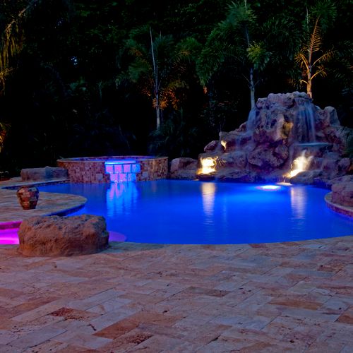 Sunsational Pools and Spas - an evening view with 