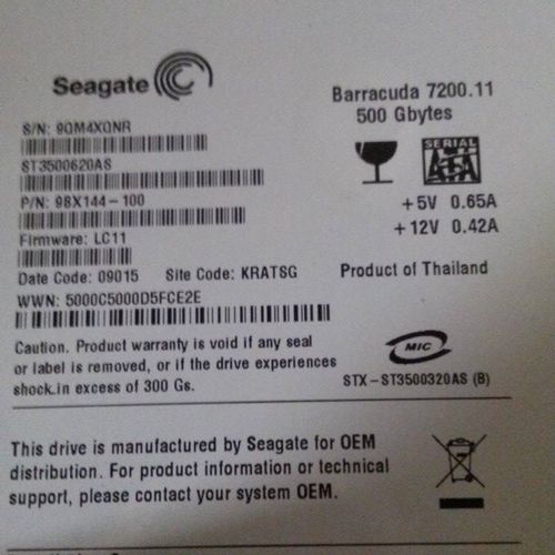 Seagate 500GB 7200RPM Hard Drive