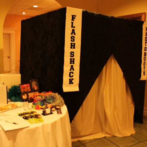 Our black booth set up for a bridal expo.