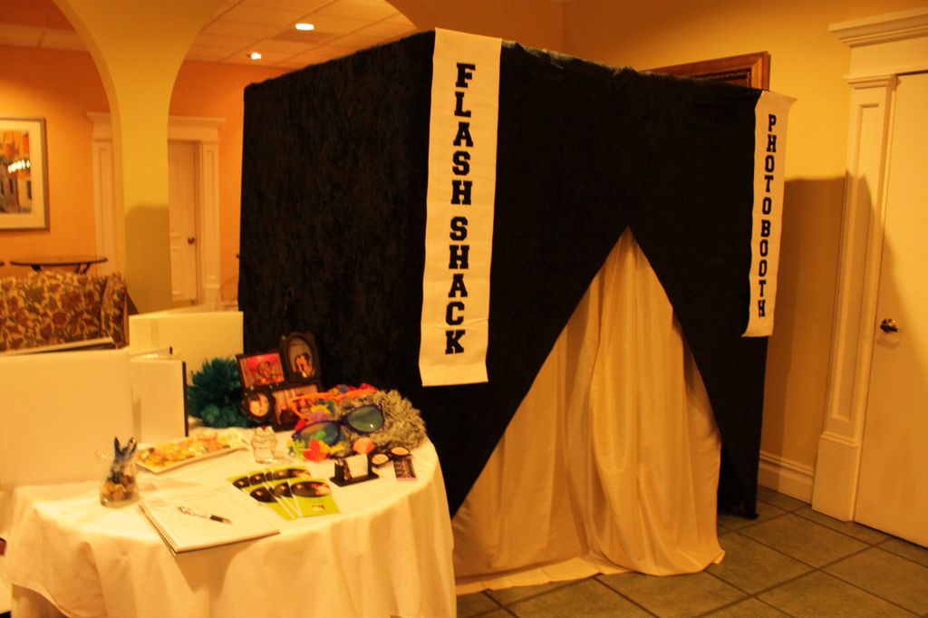 Our black booth set up for a bridal expo.