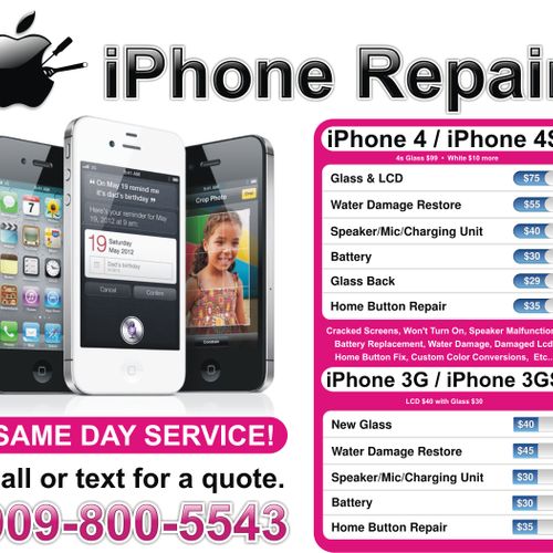 iPhone Repair Price List (All Prices include insta
