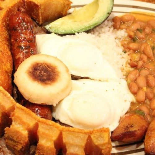 I love to cook Colombian food, this is a Bandeja P
