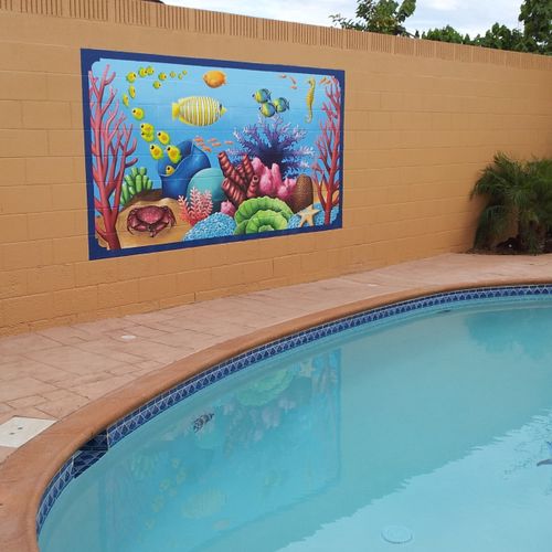 Poolside Underwater Mural in Carson, CA