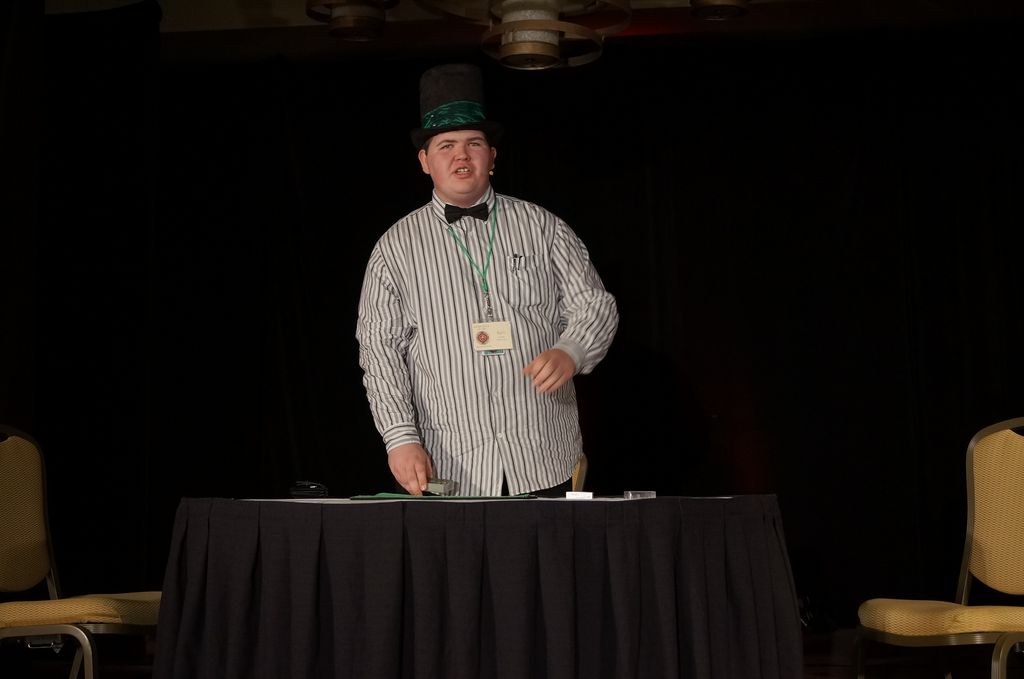 The Great Cigma performs for the close-up contest