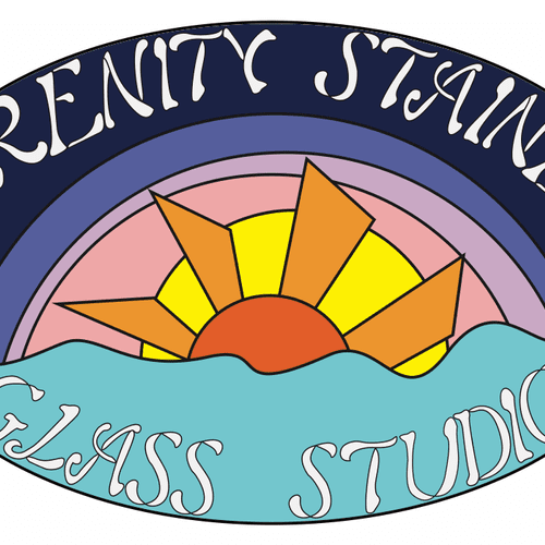 Logo design for a stained glass shop in Clinton. D
