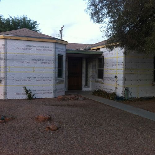 Stucco and paint before