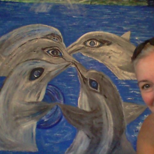 Dolphins on mural