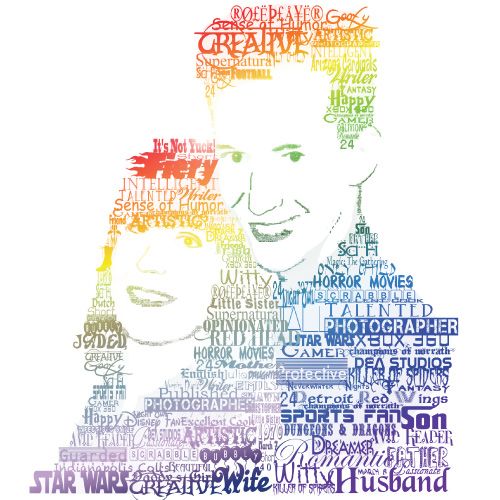 Anniversary Typography Portrait -  The client had 