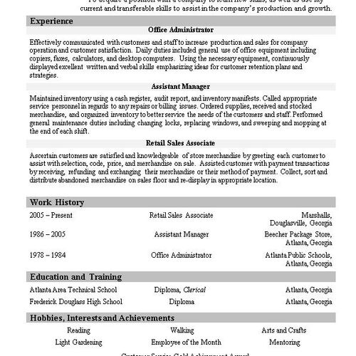 Mrs. Dollison's resume.  She is happy and receives