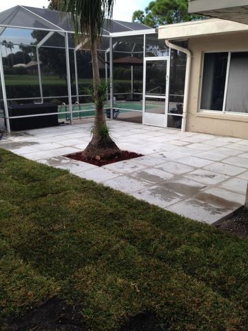 Stepping stone patio & Sod