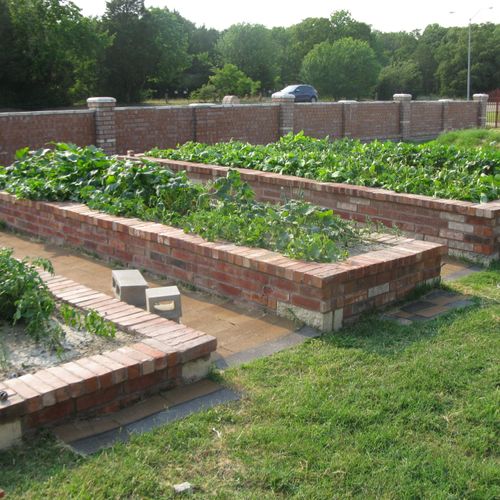 This a garden we bricked with excess bricks from w