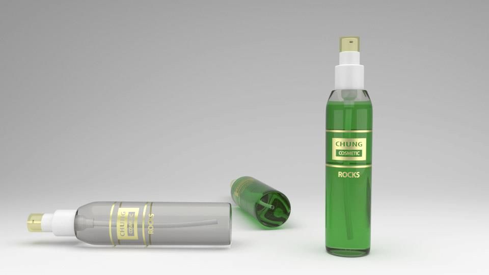 3d model illustration of a bottle design