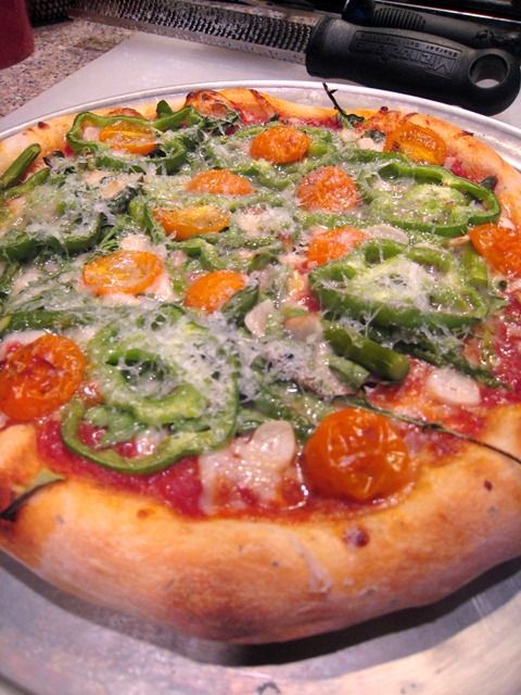 Homemade Pizza with toppings fresh from my garden!