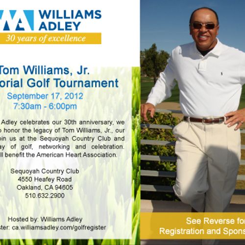 Save the Date for Annual Golf Tournament