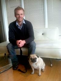 Owner Ryan Gwilliam and his Pug named Pig