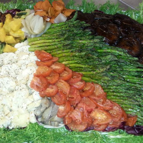 Grilled and Roasted Vegetable Display.