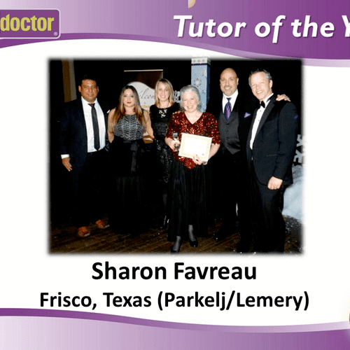 Our tutor Sharon F. won Tutor of the Year out of 1