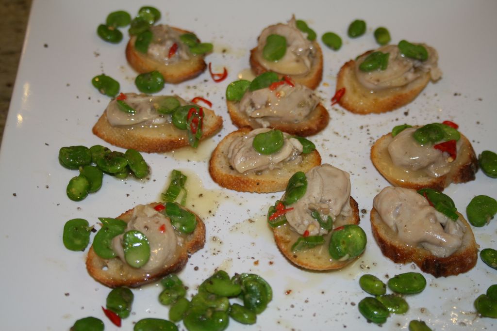 Chesapeake Oysters on Toast Drizzled with House Ma