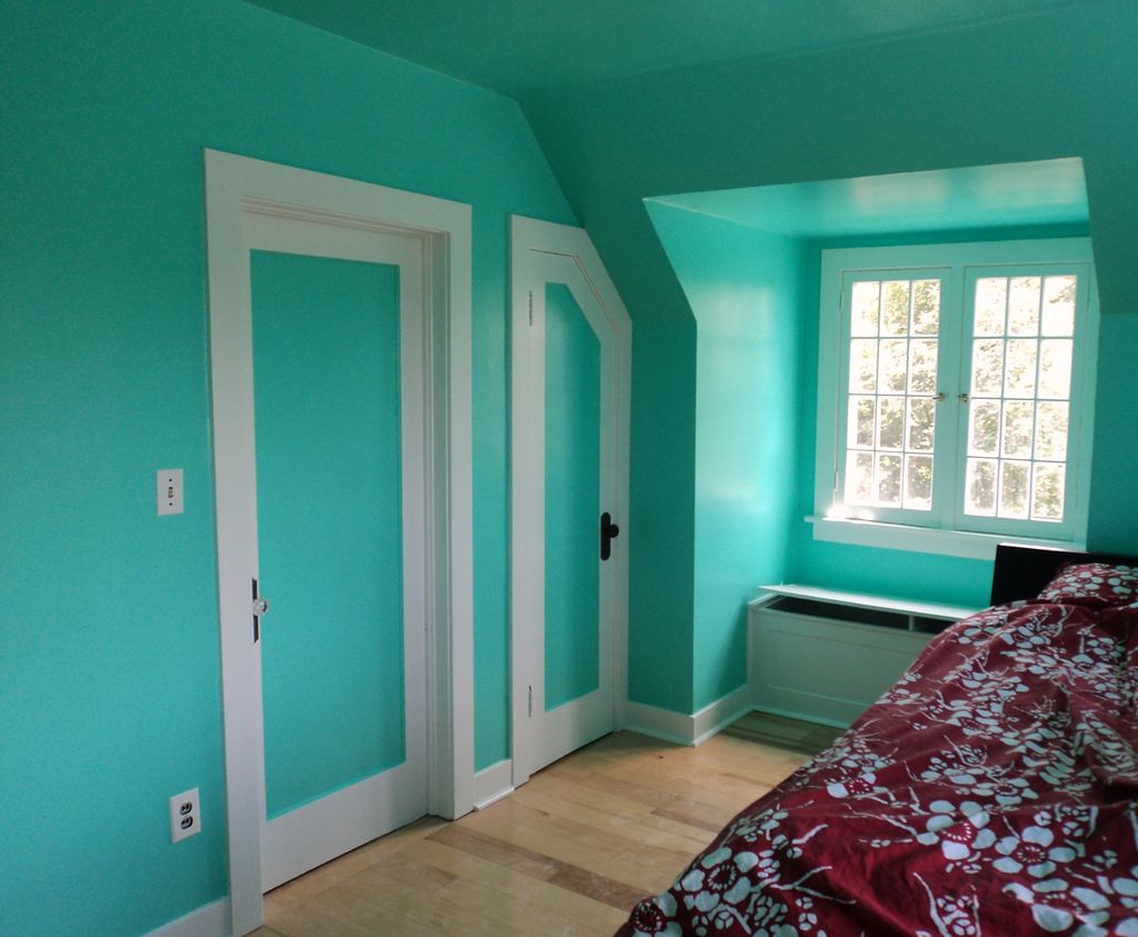 2 tone custom bedroom sheet rock repair and repain