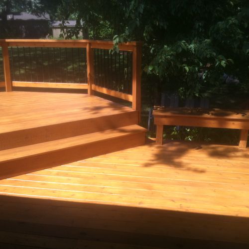 Completed deck - Sanded and Stained.