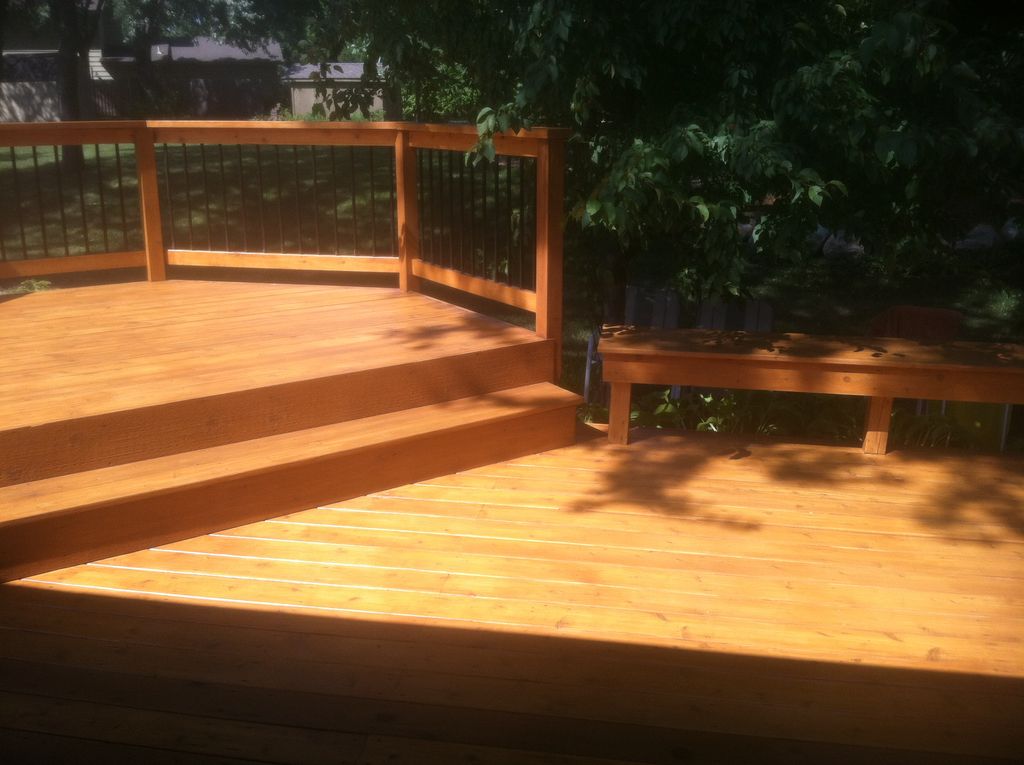Completed deck - Sanded and Stained.