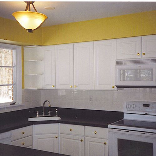 Kitchen Remodel-Standard white cabinets with white