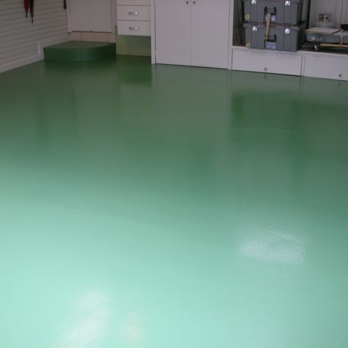 Solid Color Epoxy Garage Floor