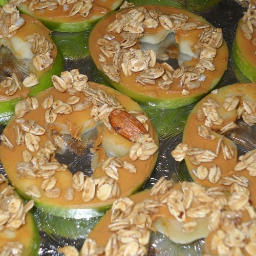 Organic Green Apples with Almond Butter and a Heal