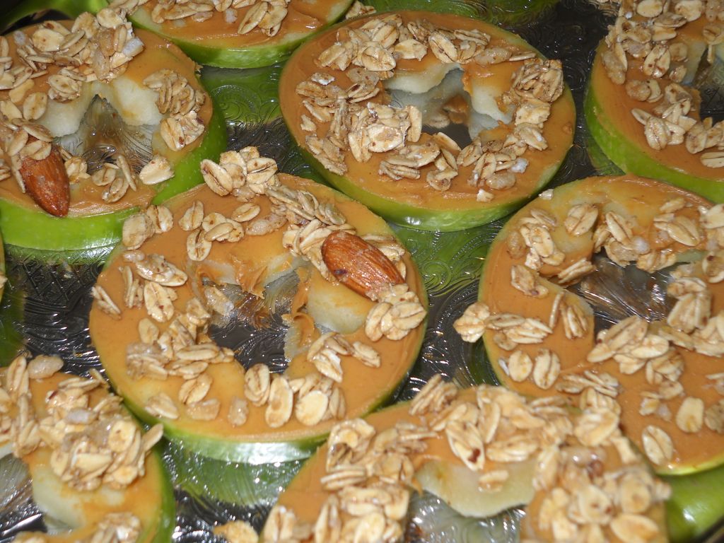 Organic Green Apples with Almond Butter and a Heal
