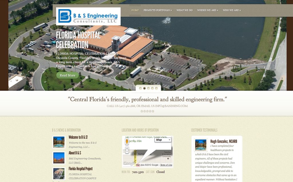 A corporate website designed for an engineering fi