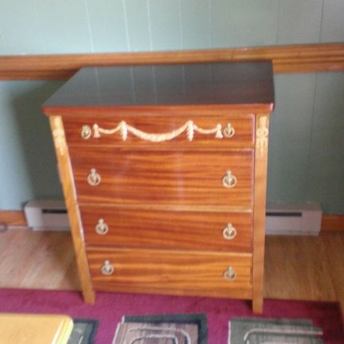 4 drawer chest with scrollwork