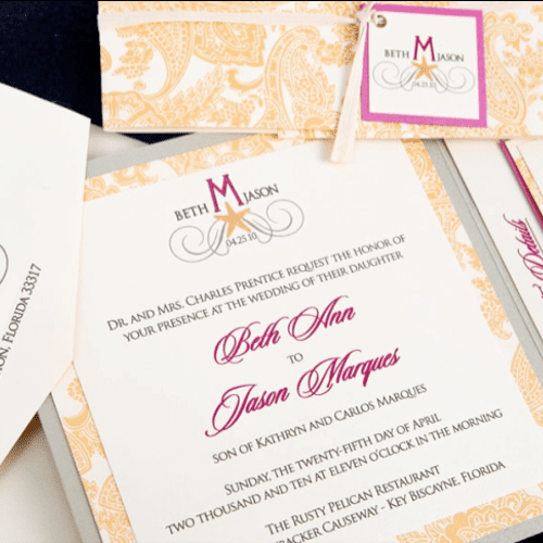 Custom Pocket Style Wedding Invitation